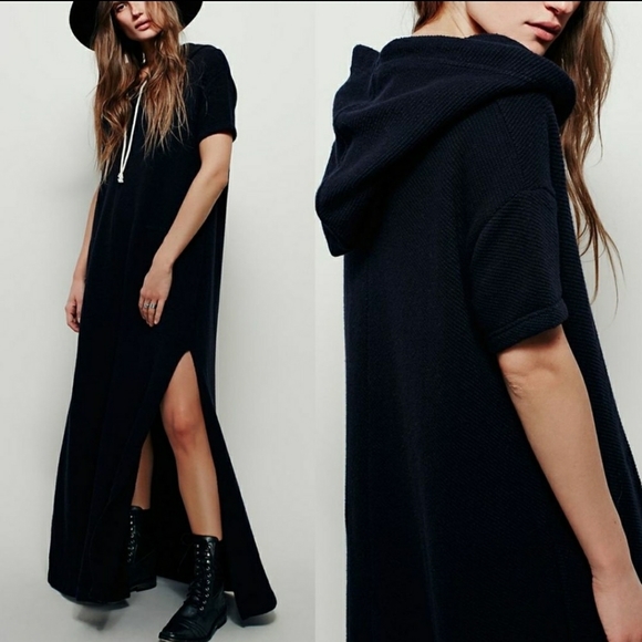 Free People Ocean Avenue Pullover Hooded Drawstring Nubby Oversized Size Medium - Picture 2 of 13